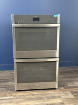 GE - 30 in. Double Smart Convection Wall Oven with No-Preheat Air Fry in Stainless Steel