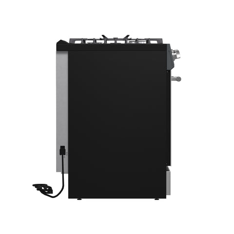 Forno Leonardo 30-Inch Stainless Steel Gas Range, 5 Sealed Burners (Totaling 39,500 BTU), 5 cu.ft. Convection Oven, Continuous Cast Iron Grates, Black Enamel Interior, Auto Re-Ignition, LP Conversion Kit Included