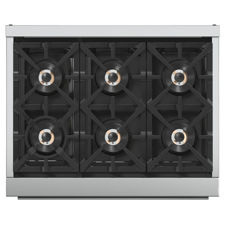 Forno Capriasca 36-Inch Gas Range, Stainless Steel, 6 Brass Burners, 120,000 BTU, Convection Oven, Energy Efficient
