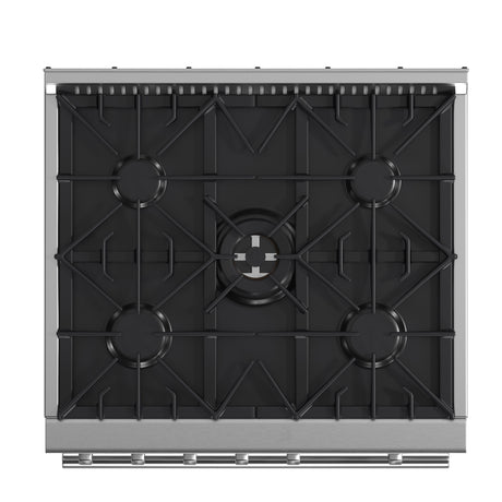 FORNO Giovanni 30-inch Gas Range Stainless Steel, 5 Burners 67,000 BTU, 4.32 cu.ft. Convection Oven