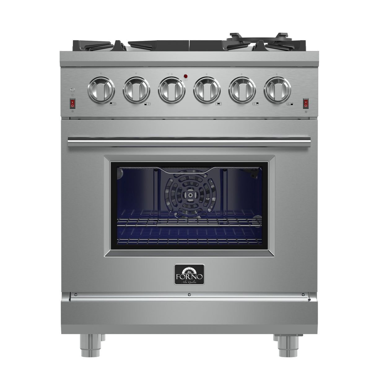 Forno Massimo 30-Inch Freestanding Gas Range, 5 Burners, True Convection Oven