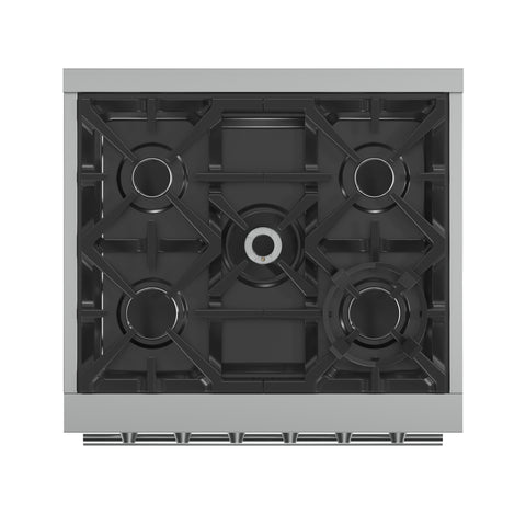 Forno Massimo 30-Inch Freestanding Gas Range, 5 Burners, True Convection Oven