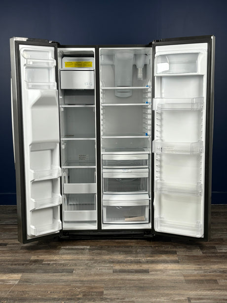GE - 21.8 cu. ft. Side by Side Refrigerator in Fingerprint Resistant Stainless Steel, Counter Depth