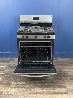Frigidaire - 30 in. 5 Burner Freestanding Gas Range in Stainless Steel with Quick Boil and Even Baking Technology