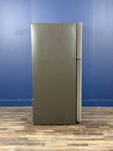 GE - 21.9 cu. ft. Top Freezer Refrigerator in Fingerprint Resistant Stainless Steel, Garage Ready