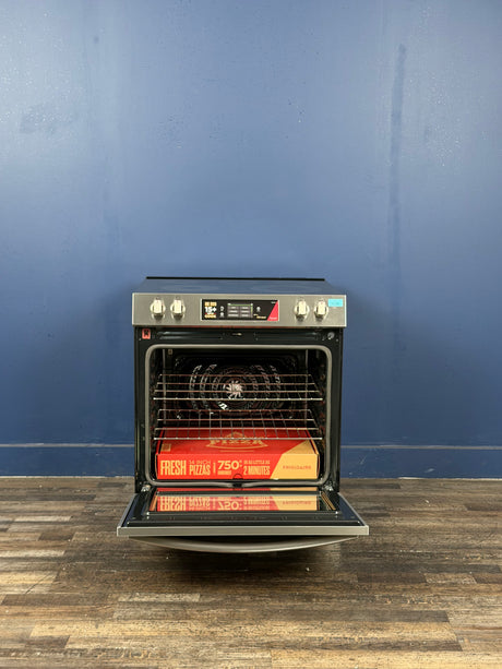 Frigidaire - Gallery 30 in. 5 Element Slide-In Electric Range in Smudge-Proof Stainless Steel with Stone-Baked Pizza