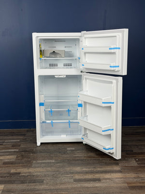 Frigidaire - 27.6 in. 14 cu. ft. Frost Free Top Freezer Refrigerator in White with EvenTemp Cooling System