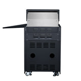Forno All’Aperto 99,600 BTU Outdoor Kitchen, 5 Burners, Infrared Burners, Side Burner, Black Sintered Stone Countertops, Gas Pizza Oven, Sink Module, Bar & Beverage Center