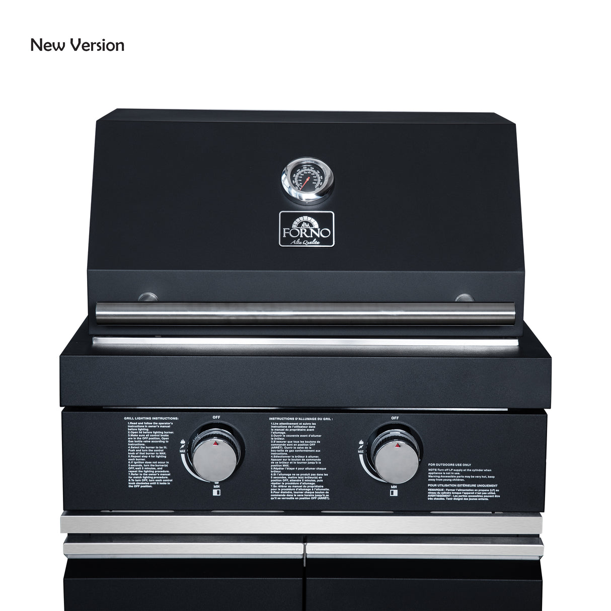 Forno All’Aperto 99,600 BTU Outdoor Kitchen, 5 Burners, Infrared Burners, Side Burner, Black Sintered Stone Countertops, Gas Pizza Oven, Sink Module, Bar & Beverage Center