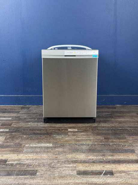 Frigidaire - 24 in Front Control Built-In Tall Tub Dishwasher in Stainless Steel with 4-cycles and DishSense Sensor Technology