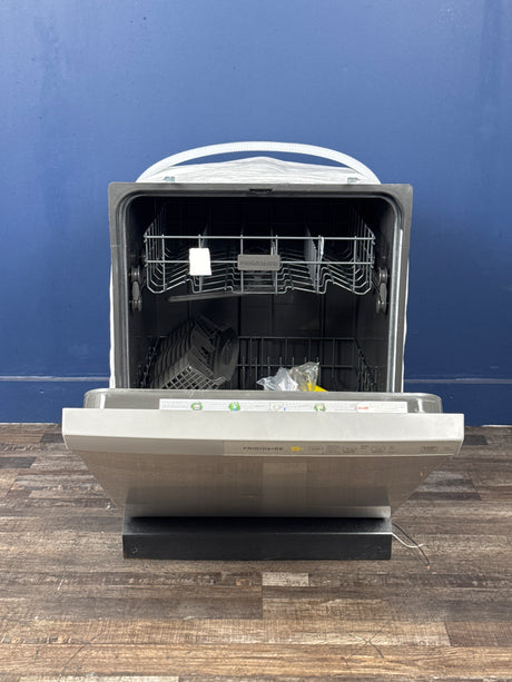 Frigidaire - 24 in Front Control Built-In Tall Tub Dishwasher in Stainless Steel with 4-cycles and DishSense Sensor Technology