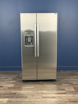 GE - 25.3 cu. ft. Side by Side Refrigerator in Fingerprint Resistant Stainless Steel, Standard Depth