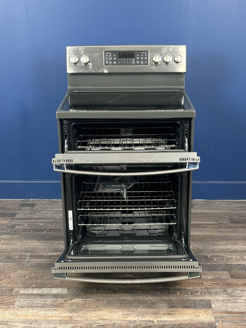 GE - 30 in. Burner Element Free-Standing Double Oven Electric Range in Stainless Steel with Convection and Air Fry