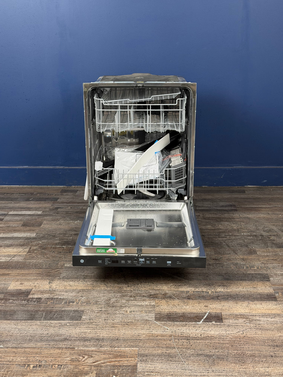 GE - 24 in. Top Control Built-In Tall Tub 47 dBA dishwasher in Fingerprint resistant, stainless with Dry Boost, 3rd Rack