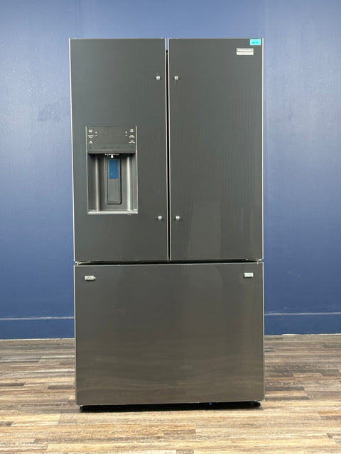 Frigidaire - 36 in. Gallery 28 cu. ft. Standard Depth French Door Refrigerator in Smudge-Proof Black Stainless Steel