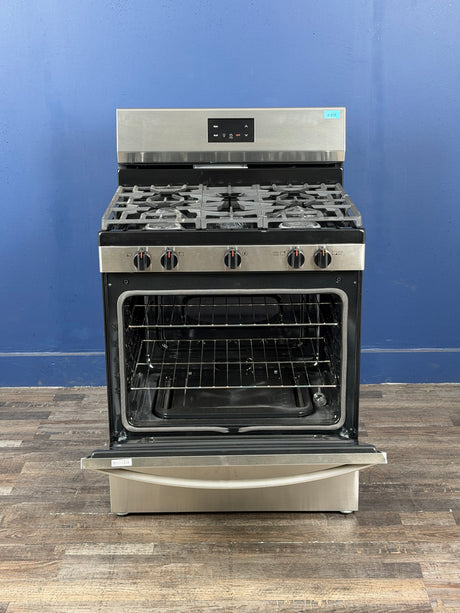 Frigidaire - 30 in. 5 Burner Freestanding Gas Range in Stainless Steel with Quick Boil and Even Baking Technology