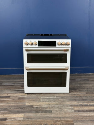 GE Cafe - 30 in. 4 Burner Element Smart Slide-In Electric Range in Matte White with True Convection, Air Fry