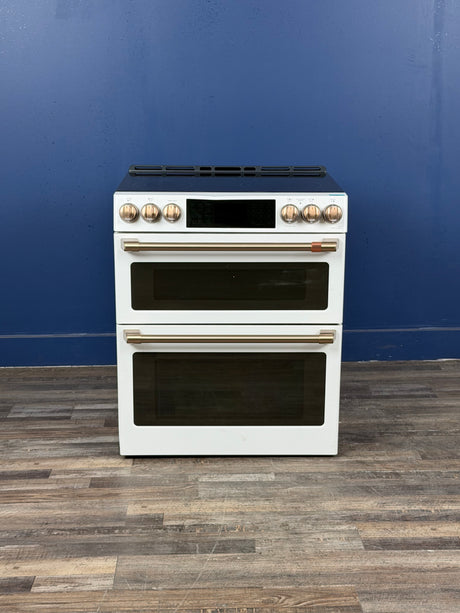 GE Cafe - 30 in. 4 Burner Element Smart Slide-In Electric Range in Matte White with True Convection, Air Fry