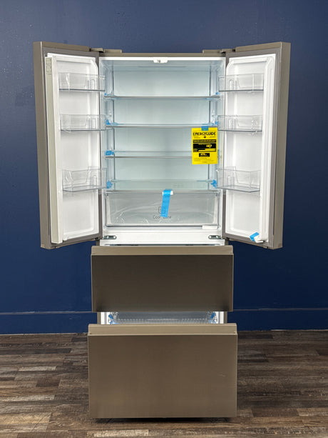 Haier - 14.5 cu. ft. French Door Refrigerator in Fingerprint Resistant Stainless Steel, Counter Depth