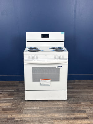 Frigidaire - 30 in. 4 Burner Free-Standing Electric Range in White with Even Baking Technology