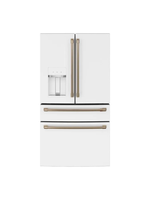 GE Cafe - 22.3 cu. ft. Smart Four-Door French Door Refrigerator with Hands-Free Autofill in Matte White, Counter Depth, Smart HQ