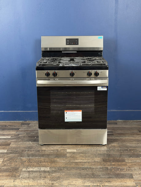 Frigidaire - 30 in. 5 Burner Freestanding Gas Range in Stainless Steel with Quick Boil and Even Baking Technology