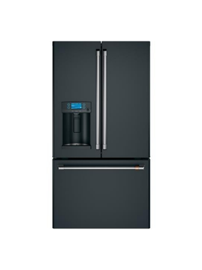 GE Cafe - 27.8 cu. ft. Smart French Door Refrigerator with Hot Water Dispenser in Matte Black, Fingerprint Resistant ENERGY STAR