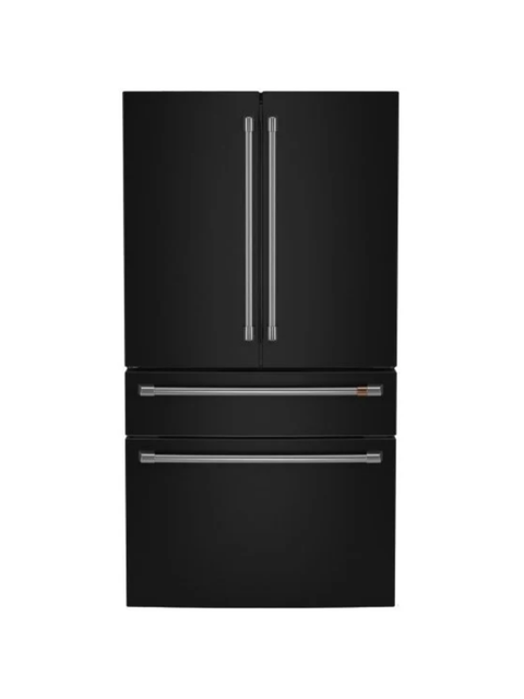 GE Cafe - Cafe 28.7 cu. ft. Smart Four Door French Door Refrigerator in Matte Black with Dual-Dispense Autofill Pitcher, Built-In WiFi