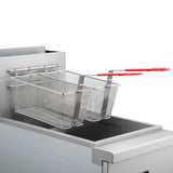 FORNO Commerciale Natural Gas Deep Fryer, 4 Burners 120,000 BTU, 50 lbs Oil Capacity