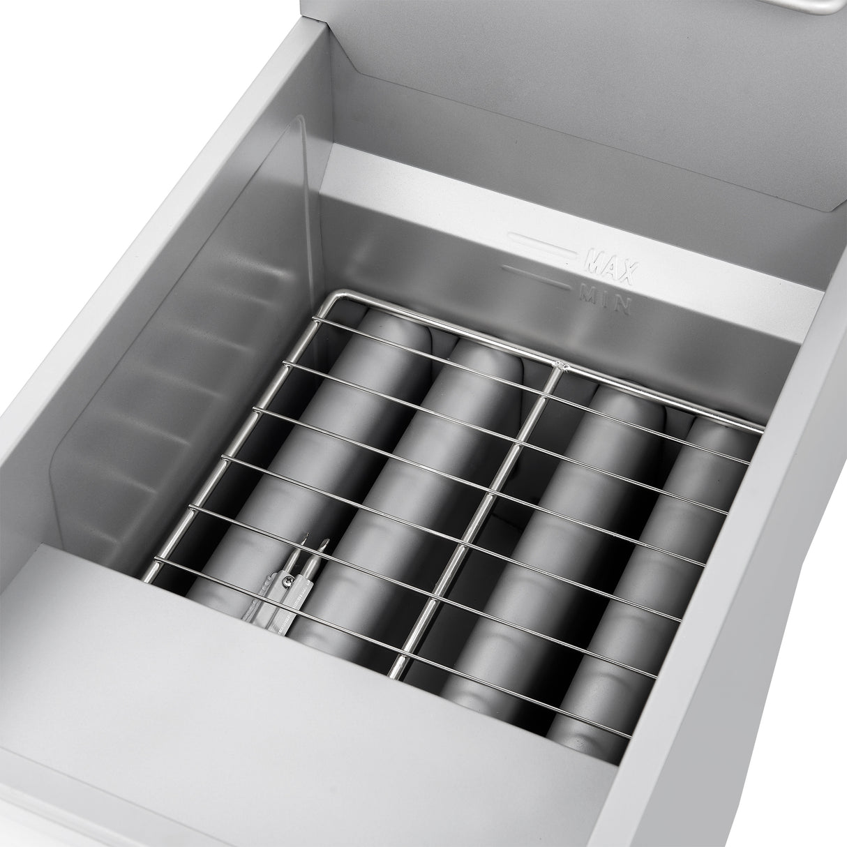 FORNO Commerciale Natural Gas Deep Fryer, 4 Burners 120,000 BTU, 50 lbs Oil Capacity