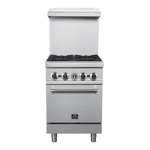 Forno Commerciale 24 Inch Gas Range with 4 Burners