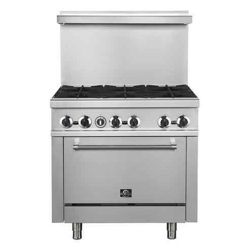 Forno Commerciale 36 Inch Gas Range with 6 Burners