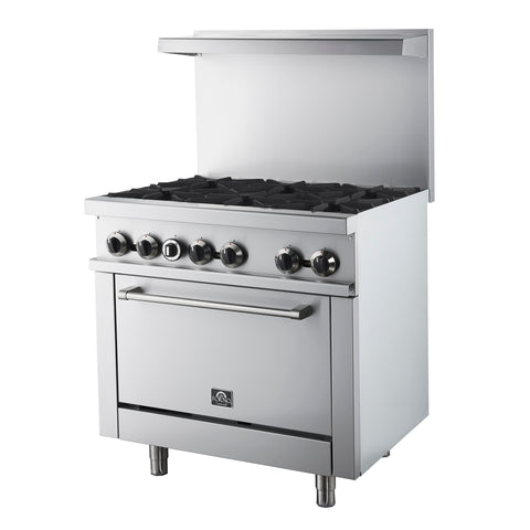Forno Commerciale 36 Inch Gas Range with 6 Burners