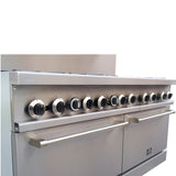 Forno Commerciale 60 Inch Stainless Steel Gas Range, 10 Burners 300,000 BTU Total, 9.3 cu.ft. Ovens