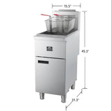 Forno Commerciale Propane Gas Deep Fryer, 4 Burners 120,000 BTU, 50 lbs Oil Capacity, Millivolt Control