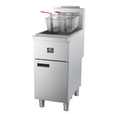 Forno Commerciale Propane Gas Deep Fryer, 4 Burners 120,000 BTU, 50 lbs Oil Capacity, Millivolt Control
