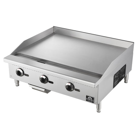 Forno Commerciale 36 Inch Gas Griddle, 3 Burners