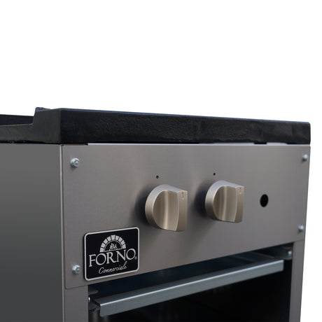 Forno Commerciale gas stock pot range, 1 powerful 3-ring burner, 80,000 BTU, durable stainless steel, heavy-duty cast iron grate