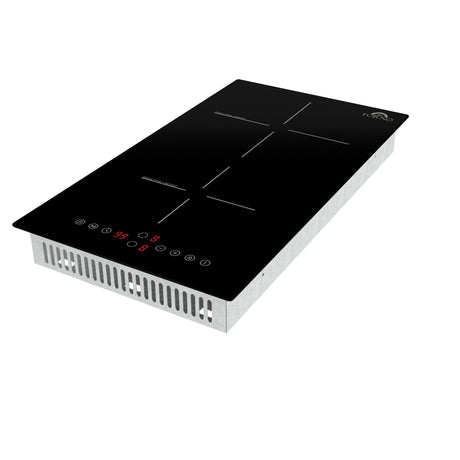 Forno Parco 12-Inch Induction Cooktop, 2 Zones, 3,600W Total Power, Touch Control, 9 Power Levels, Booster Function