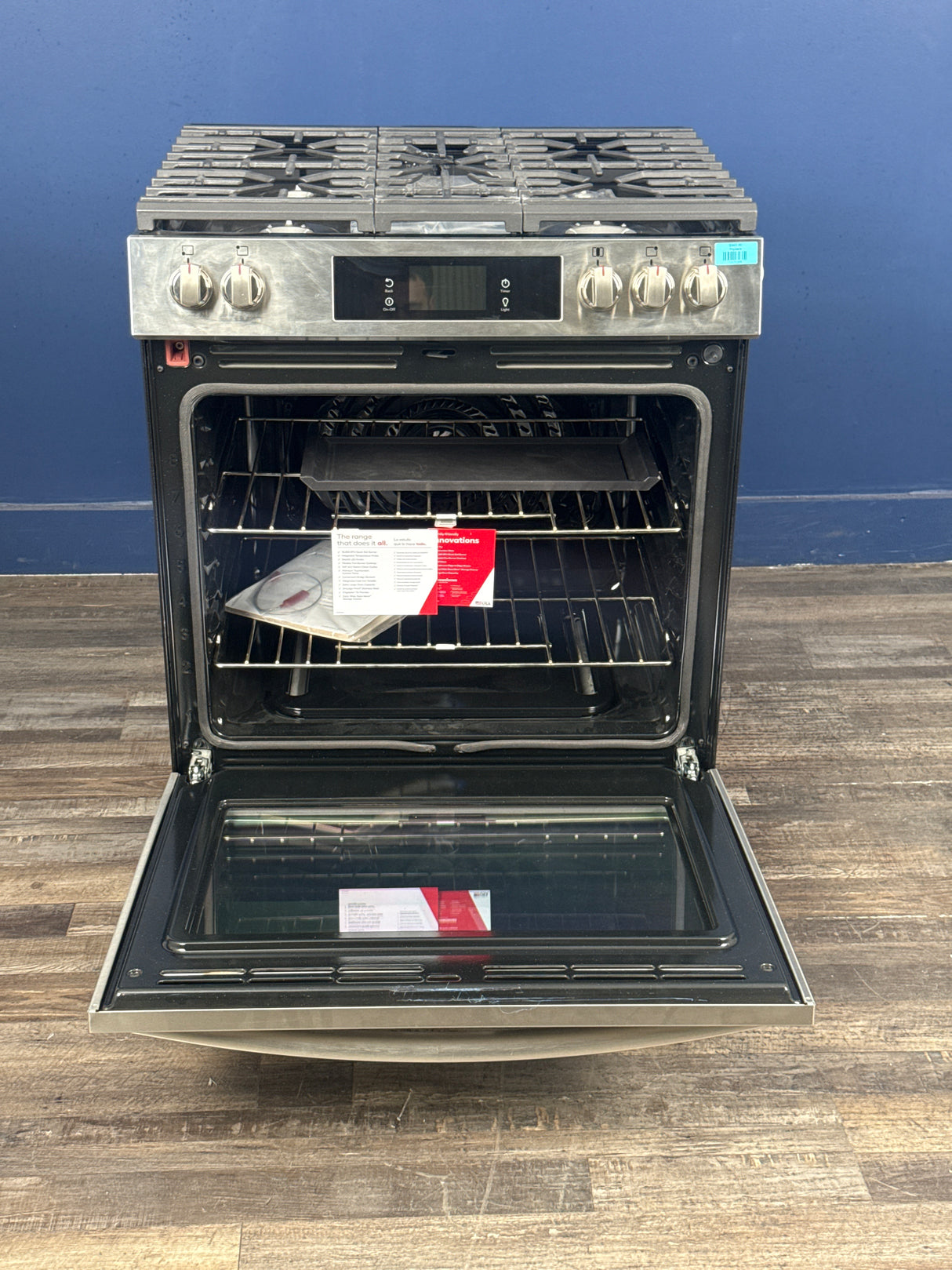 Frigidaire - Gallery 30 in. 6 cu. ft. 5 Burner Slide-In Gas Range with Total Convection and Air Fry, Smudge Proof Stainless Steel