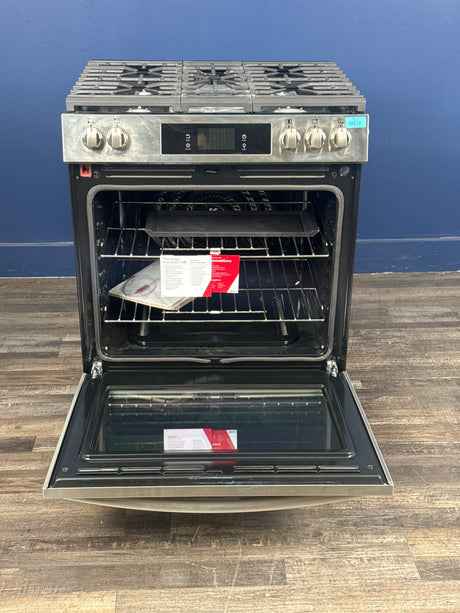 Frigidaire - Gallery 30 in. 6 cu. ft. 5 Burner Slide-In Gas Range with Total Convection and Air Fry, Smudge Proof Stainless Steel