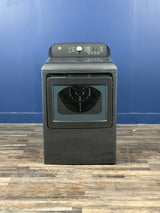 GE - 7.4 cu. ft. vented Front Load Gas Dryer in Diamond Gray with Sensor Dry