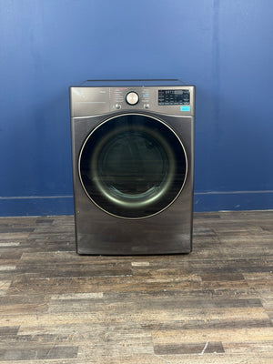 LG - 7.4 Cu. Ft. Vented SMART Stackable Gas Dryer in Black Steel with TurboSteam and Sensor Dry Technology