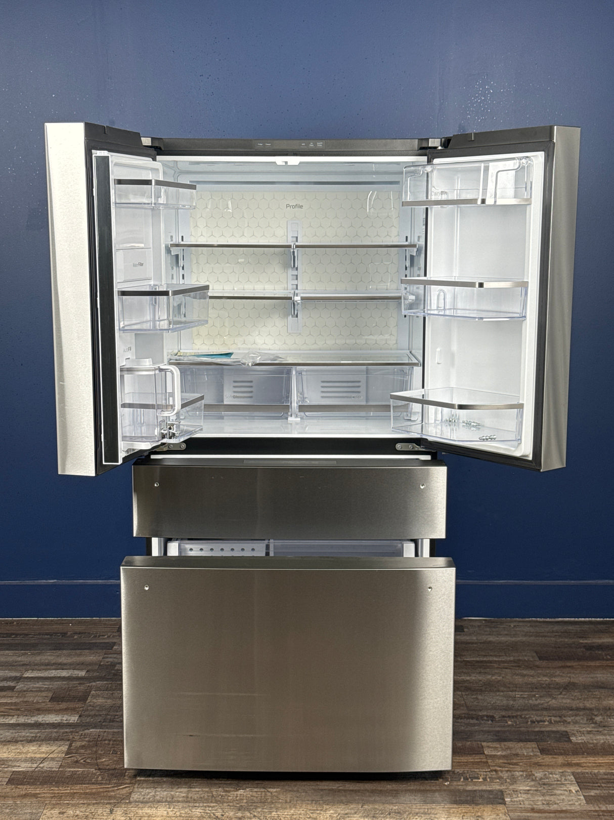GE Profile - 36 in 23.2 cu. ft. Counter-Depth Fingerprint Resistant 4-Door French-Door Refrigerator w/ Dual-Dispense AutoFill Pitcher