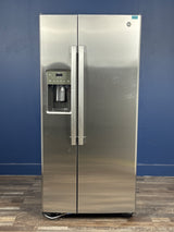 GE - 23.0 cu. ft. Side by Side Refrigerator in Fingerprint Resistant Stainless Steel, Standard Depth, ENERGY STAR