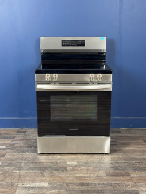 Frigidaire - 30 in. 5.3 cu. ft. 5 Element Freestanding Self-Cleaning Electric Range in Stainless Steel with Air Fry