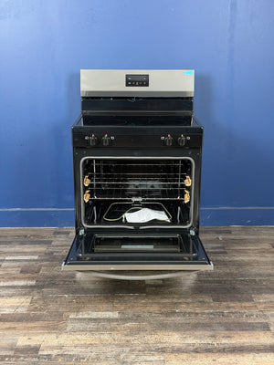Frigidaire - 30in 4 Element Rear Control Free-Standing Electric Range in Stainless Steel with 2-in-1 Dual Expandable Element