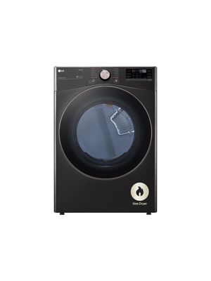 LG - 7.4 Cu. Ft. Vented SMART Stackable Gas Dryer in Black Steel with TurboSteam and Sensor Dry Technology