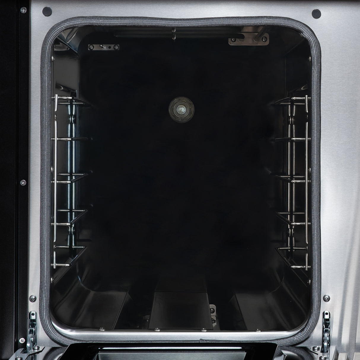 Valente 48" Dual Fuel Range in Black, 8 Sealed Burners, 94 000 BTU Cooktop Output, 6.7 Cu.Ft. Double Oven, Telescopic Racks
