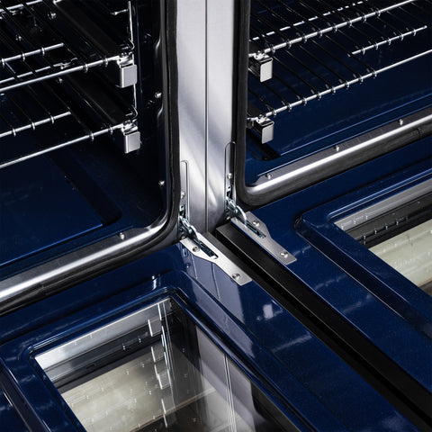 Forno Massimo 48 Inch Freestanding Dual Fuel Range in Black with Antique Brass Accessories, 8 Burners, 6.58 cu. ft. Convection Oven